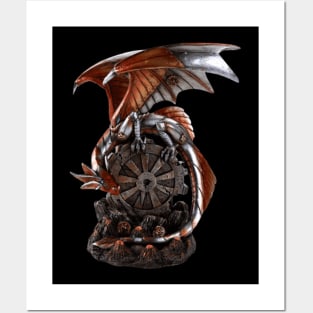 Steampunk Statue and Figurine Dragon - Fantasy Posters and Art